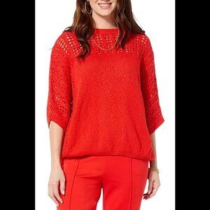 LB70 by Lloyd Boston Women's Excursion Open Stitch Top Red - Regular